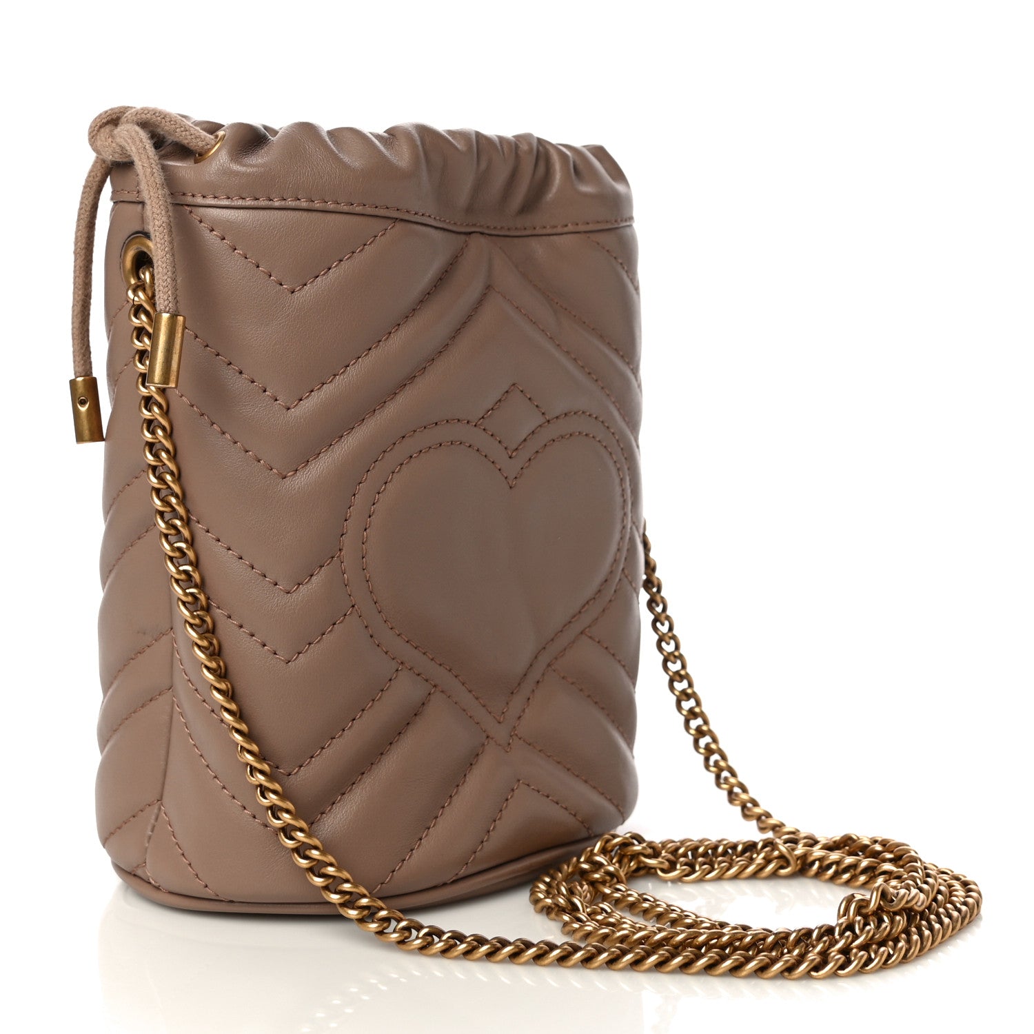 Gucci Calfskin Matelasse Mini GG Marmont 2.0 Bucket Bag Porcelain Rose 3 of 10