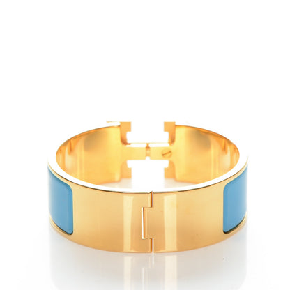 Hermes Enamel Clic Clac H Wide Bracelet PM Bleu 3 of 4