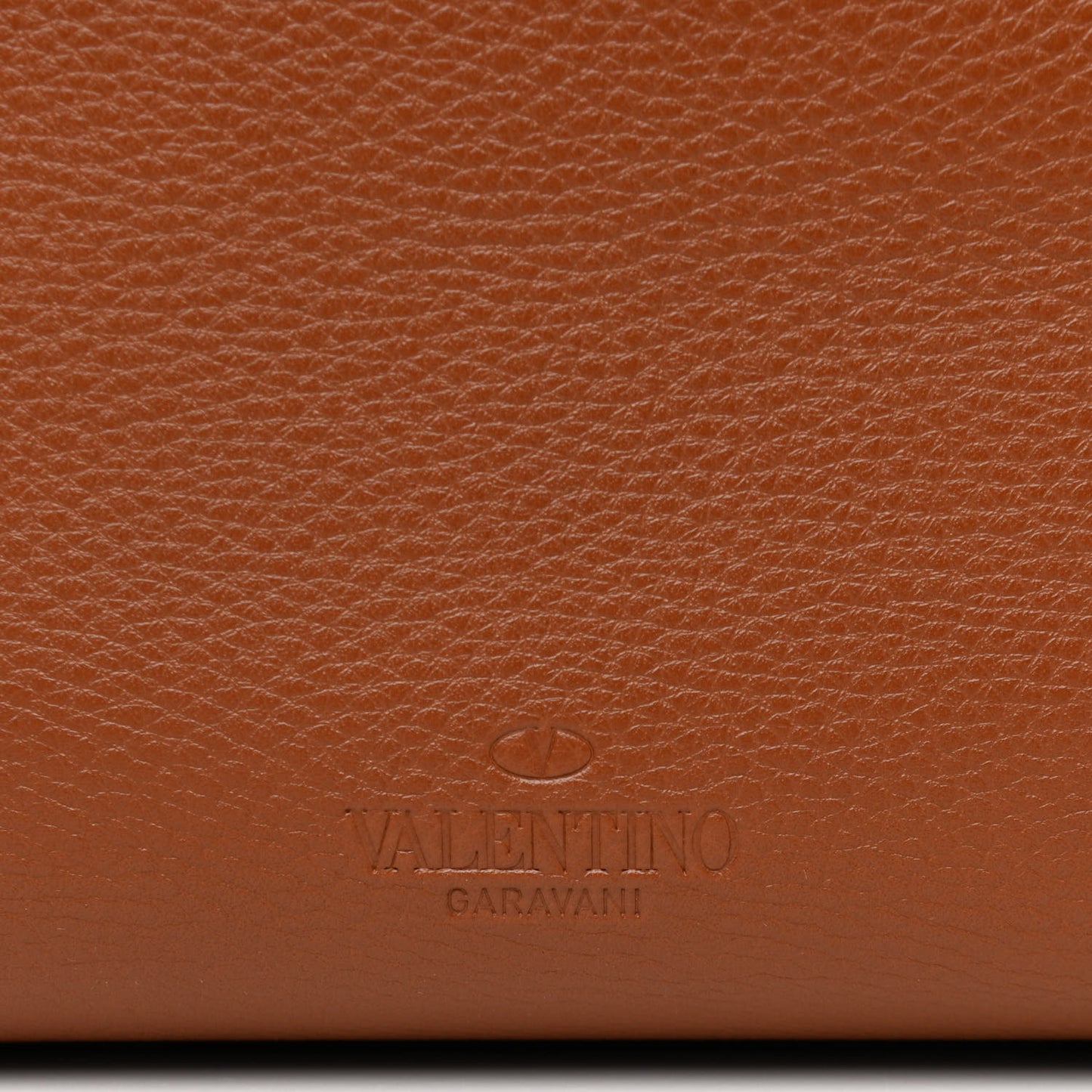 Grained Calfskin Rockstud Shoulder Tote Tan