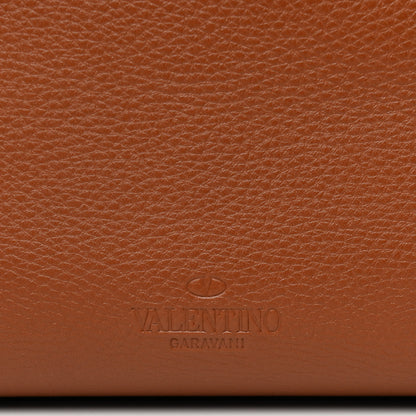 Valentino Garavani Grained Calfskin Rockstud Shoulder Tote Tan 7 of 10