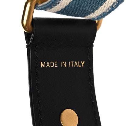 Christian Dior Canvas Embroidered Adjustable Shoulder Strap Deep Ocean 3 of 5