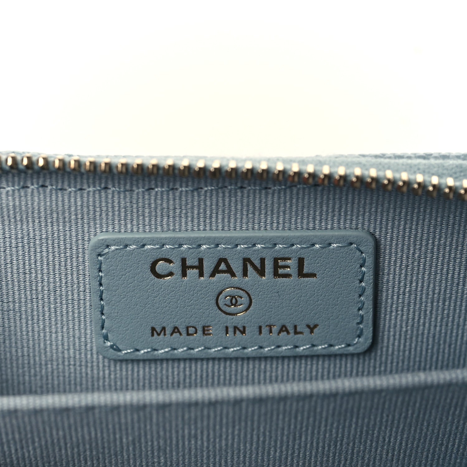 Chanel Caviar Quilted Zip Card Holder Light Blue 6 of 8