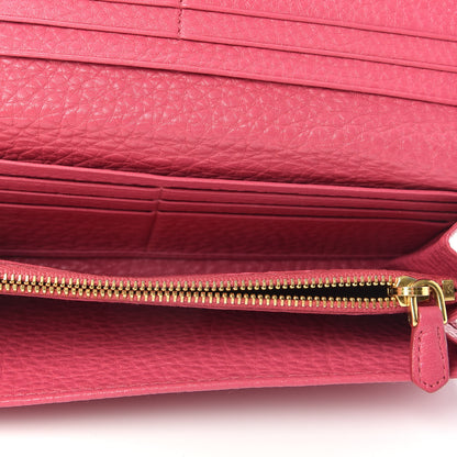 Prada Vitello Grain Continental Flap Travel Wallet Peonia 6 of 7
