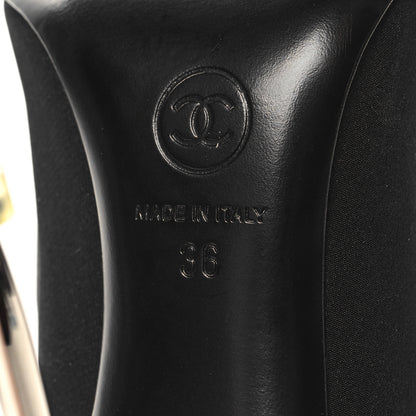Chanel Silk Crepe CC Pumps 36 Black 7 of 9