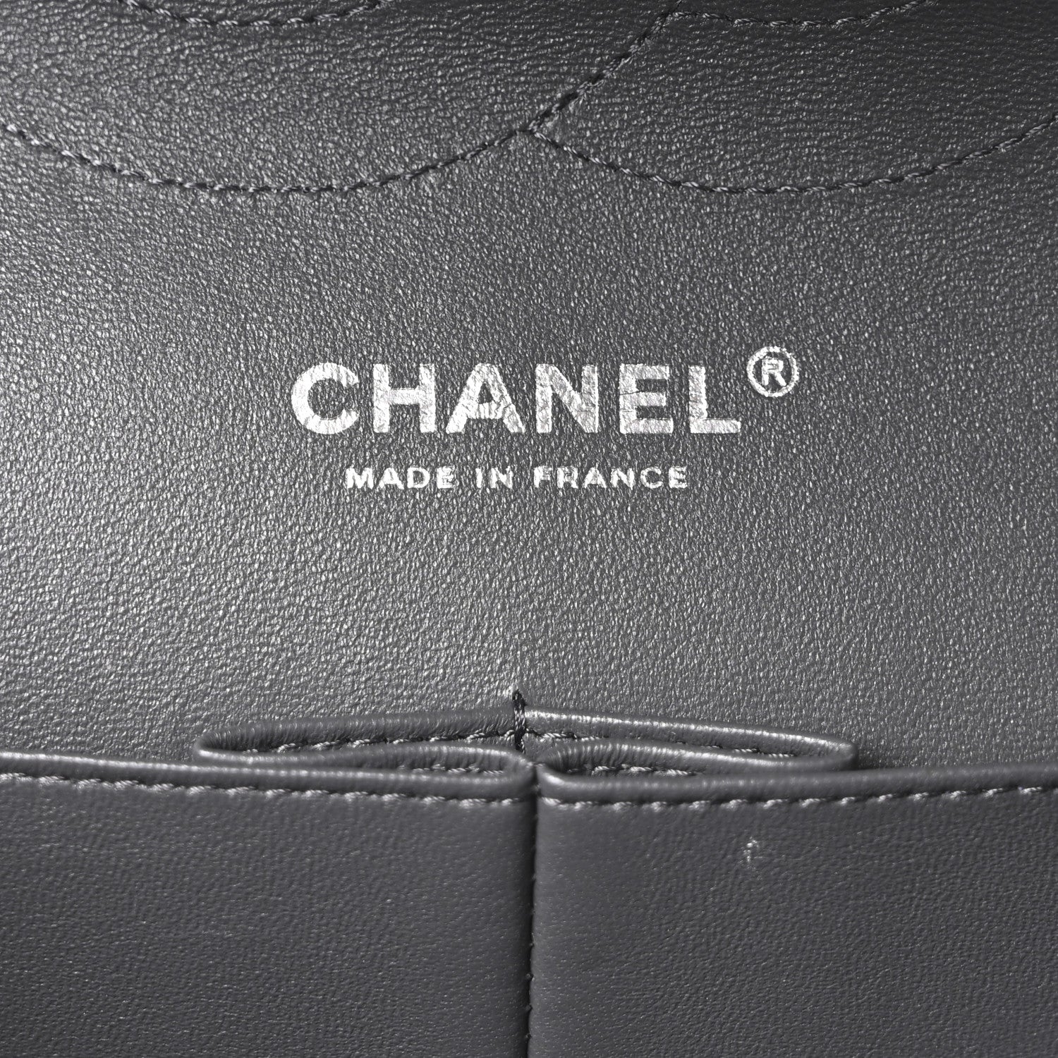 Chanel Lambskin Quilted Jumbo Double Flap Dark Grey 6 of 11