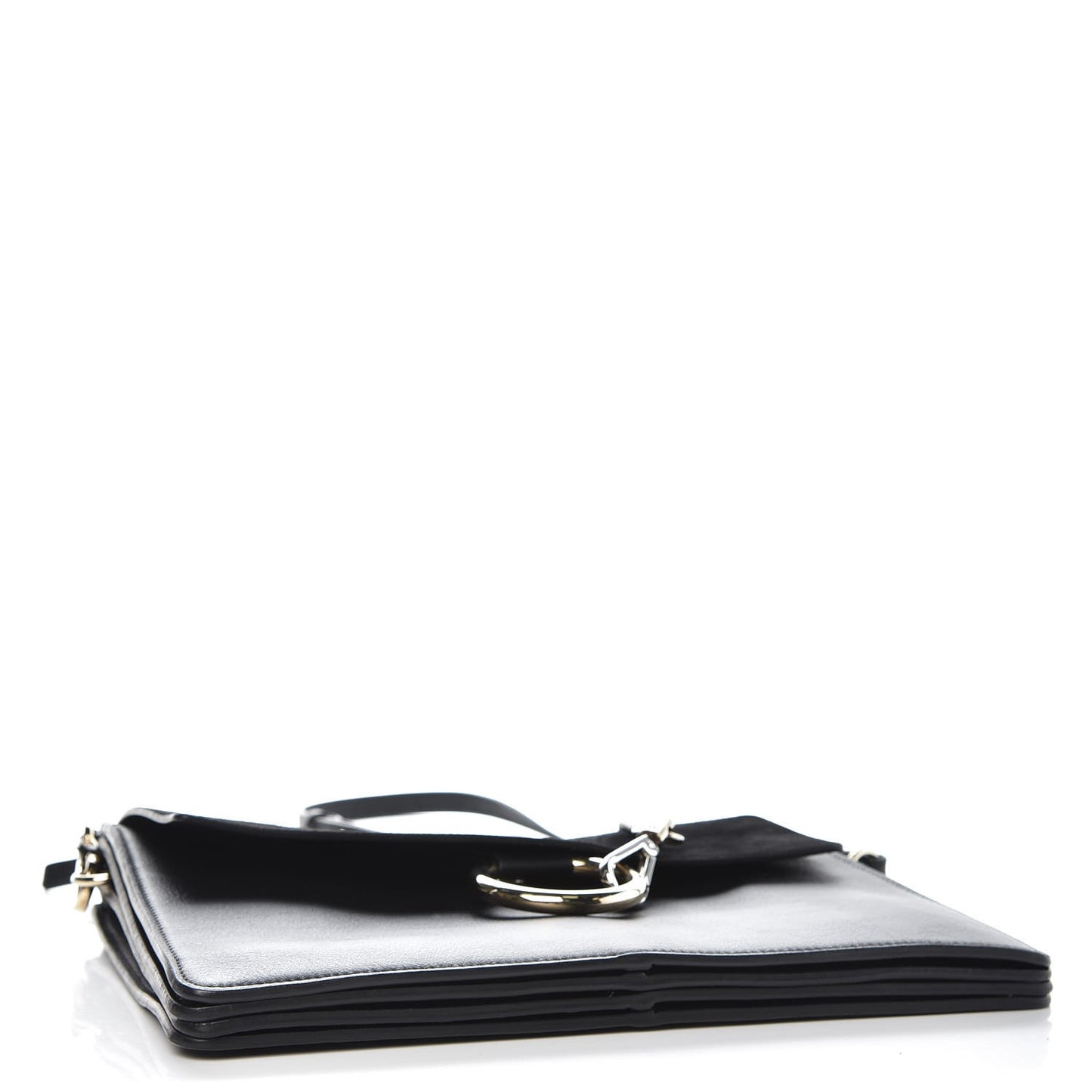 Suede Calfskin Medium Faye Shoulder Bag Black
