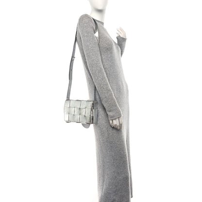 Bottega Veneta Metallic Lambskin Maxi Intrecciato Cassette Crossbody Bag Silver 2 of 9