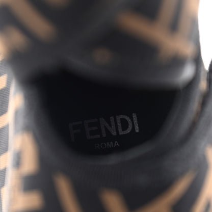 Fendi Lycra Vitello FF Logo Tape Promenade Ankle Boots 36 Tobacco Black 9 of 12