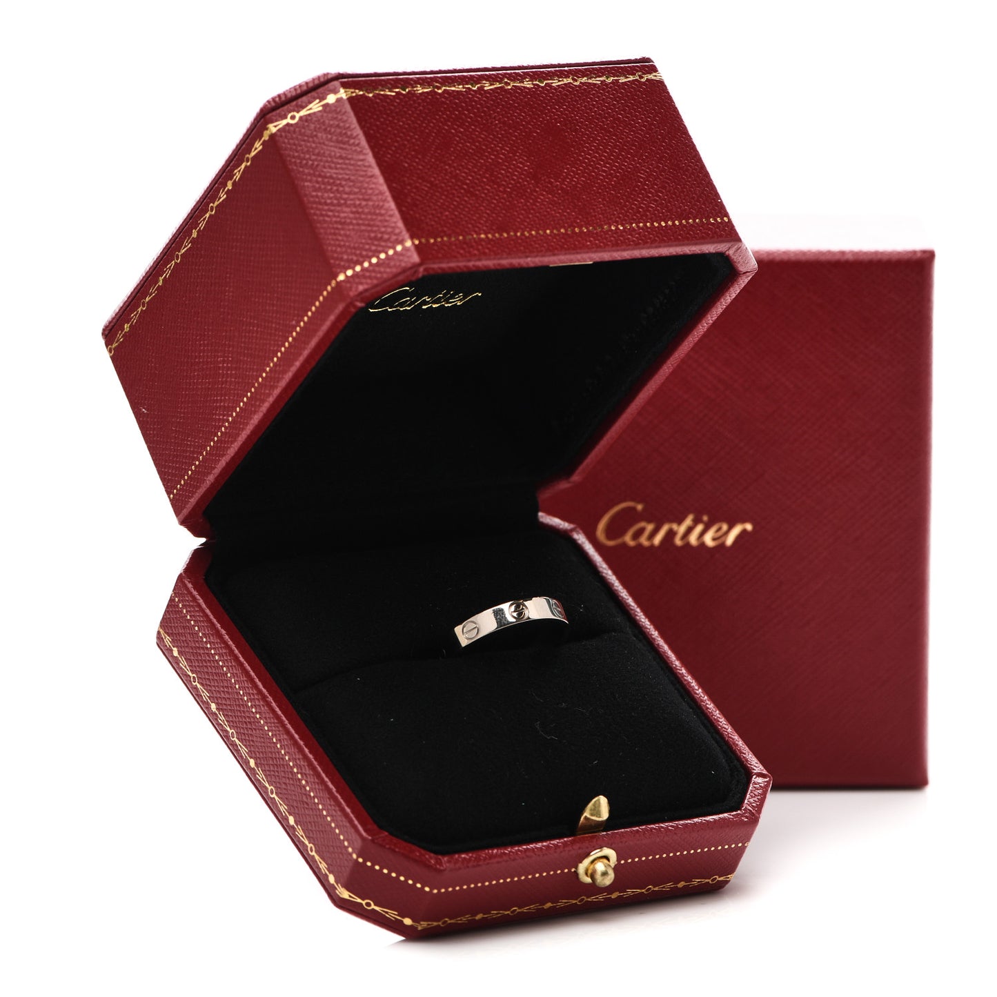 18K White Gold 3.5mm LOVE Wedding Band Ring 56 7.5