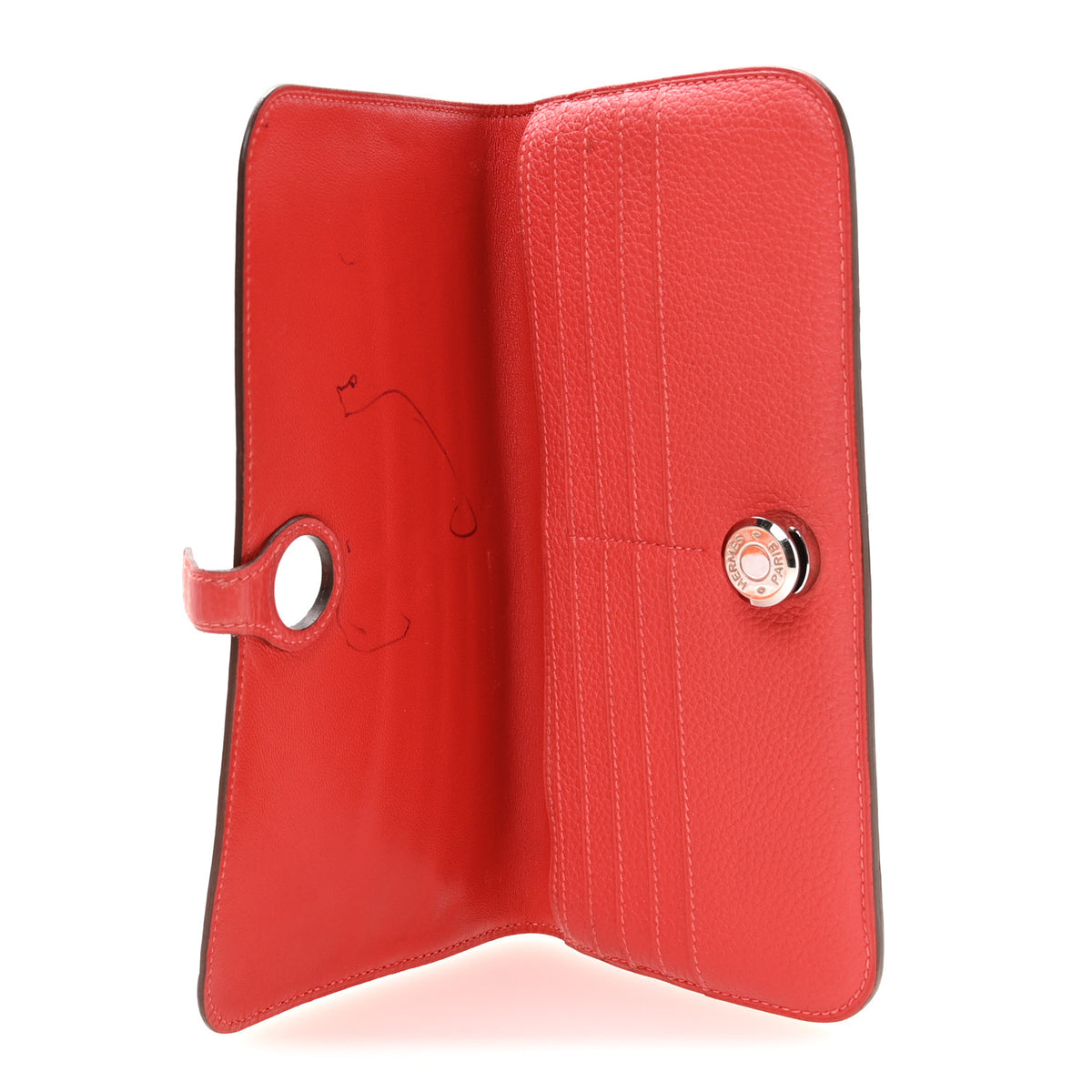 Togo Dogon Recto Verso Wallet Rouge Pivoine