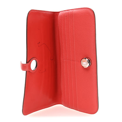 Hermes Togo Dogon Recto Verso Wallet Rouge Pivoine 5 of 9