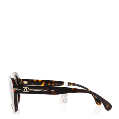 Chanel Acetate Polarized CC Butterfly Sunglasses 5510 Dark Tortoise Dark Tortoise 3 of 8
