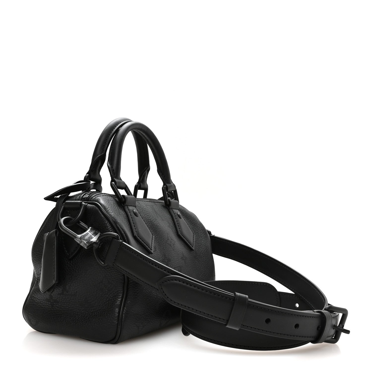 Louis Vuitton Calfskin Monogram Speedy P9 Bandouliere 20 Ultra Black 4 of 12