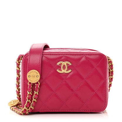 Chanel Caviar Quilted Twist Your Buttons Clutch With Chain Fuchsia 1 of 11