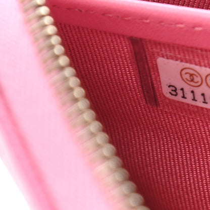 Chanel Caviar Quilted Large Gusset Zip Around Wallet Pink 8 of 9