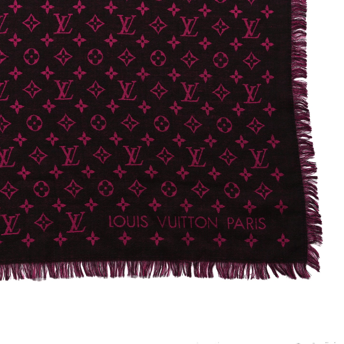 Wool Silk So LV Stole Black