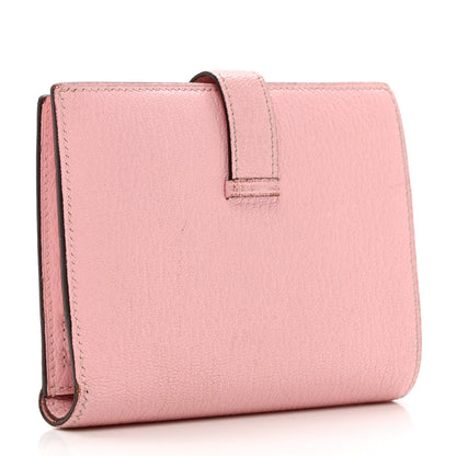 Hermes Chevre Mysore Bearn Compact Wallet Rose Sakura 3 of 10