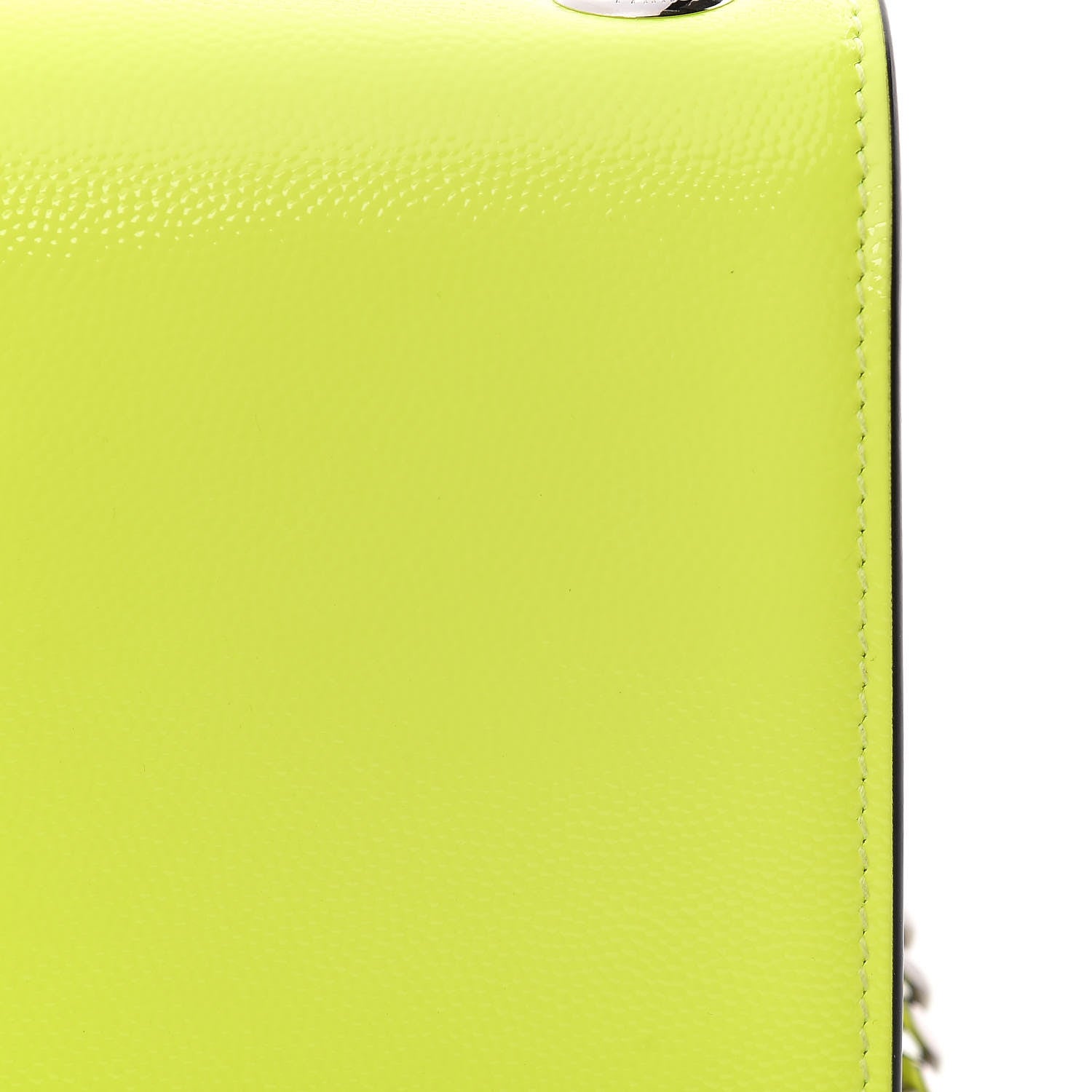 Saint Laurent Patent Grain de Poudre Small Monogram Kate Satchel Neon Yellow 13 of 13
