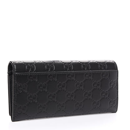 Gucci Guccissima Avel Continental Flap Wallet Black 2 of 6