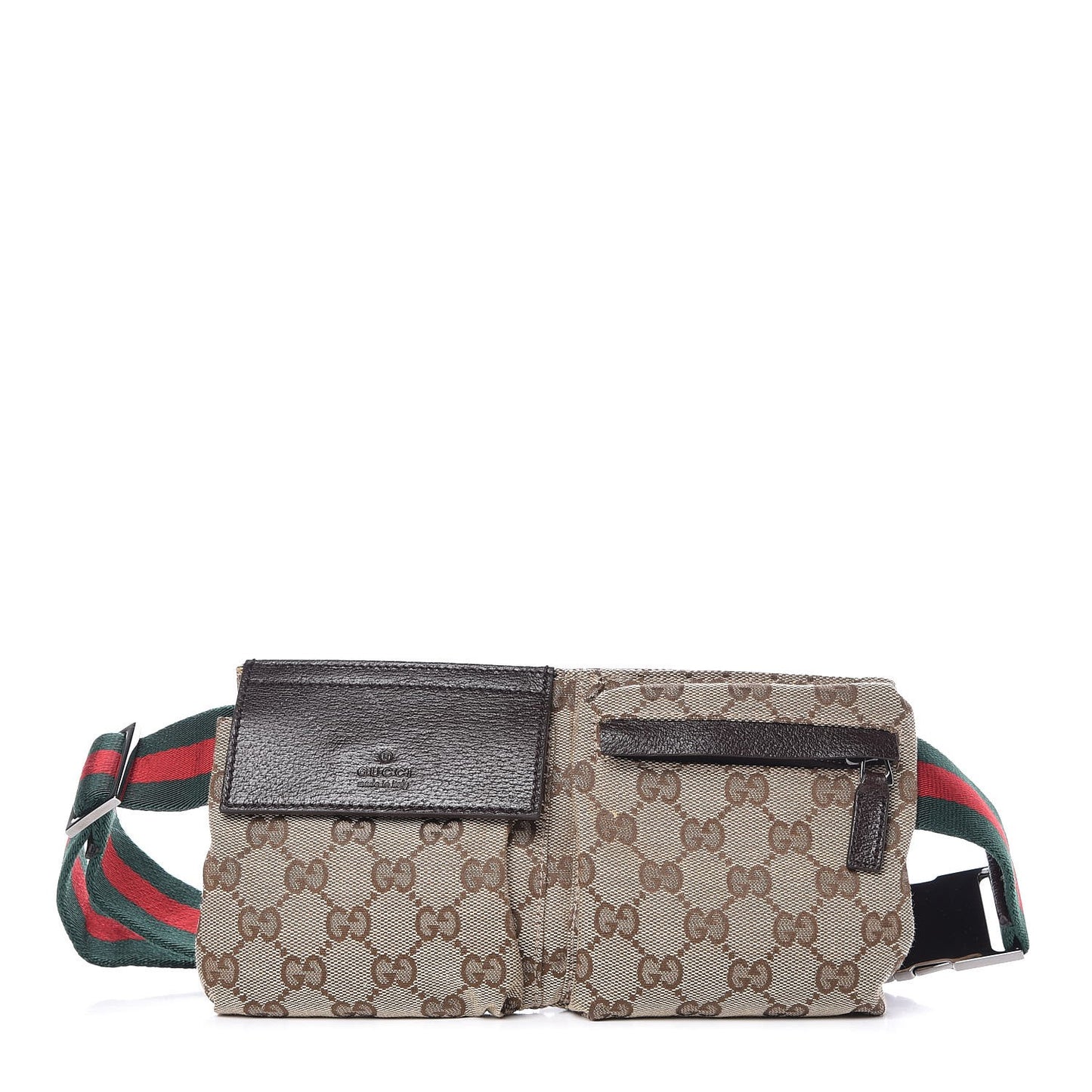 Monogram Web Belt Bag Dark Brown