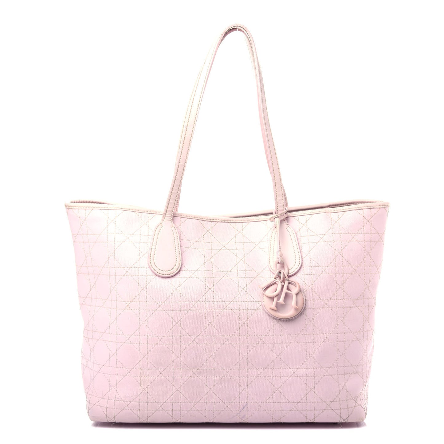 Coated Canvas Cannage Panarea Shopping Tote Pink