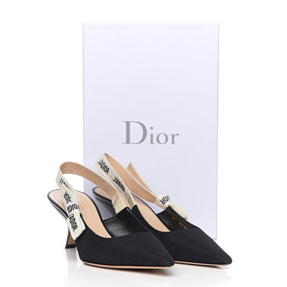 Christian Dior Technical Canvas Ribbon J Adior Slingback 65mm Pumps 37.5 Black 9 of 9