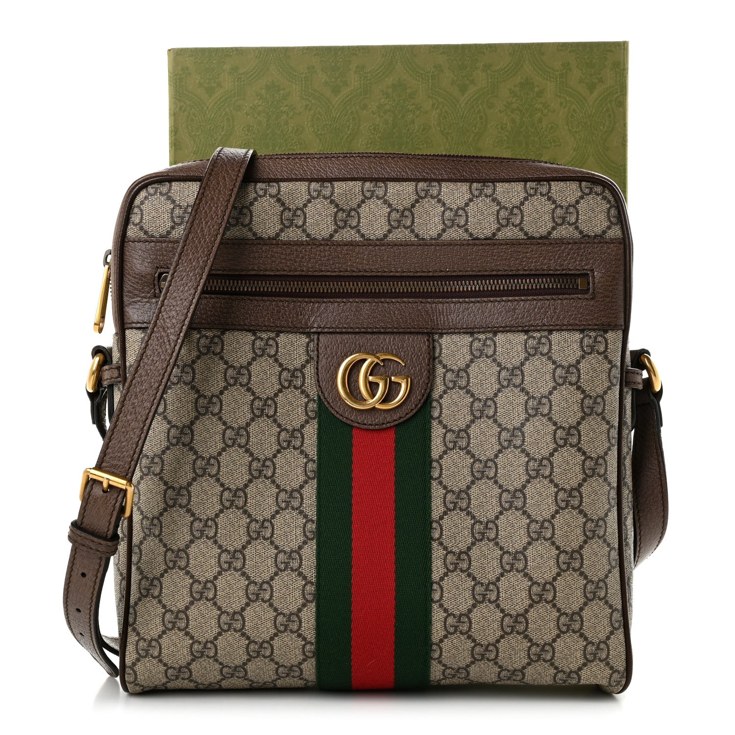 Gucci GG Supreme Monogram Web Medium Ophidia Messenger Bag Brown 11 of 11