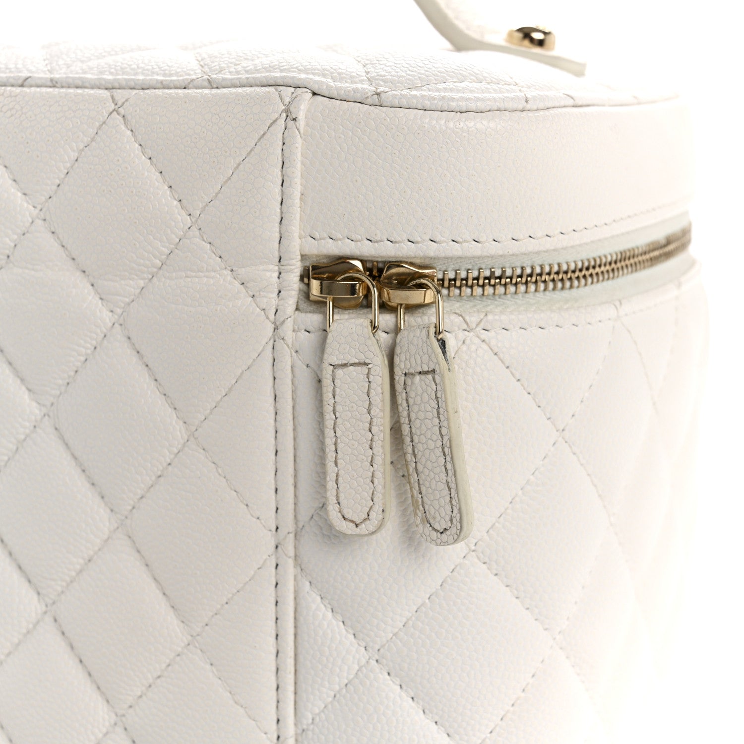 Chanel Caviar Quilted Large Vanity Pouch White 10 of 10