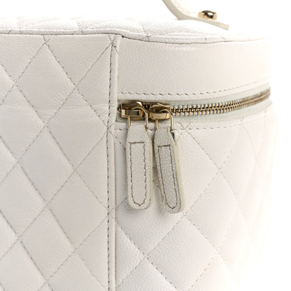 Chanel Caviar Quilted Large Vanity Pouch White 10 of 10