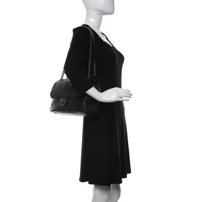 Chanel Calfskin Quilted Jumbo Coco Sporran Flap Black 2 of 10