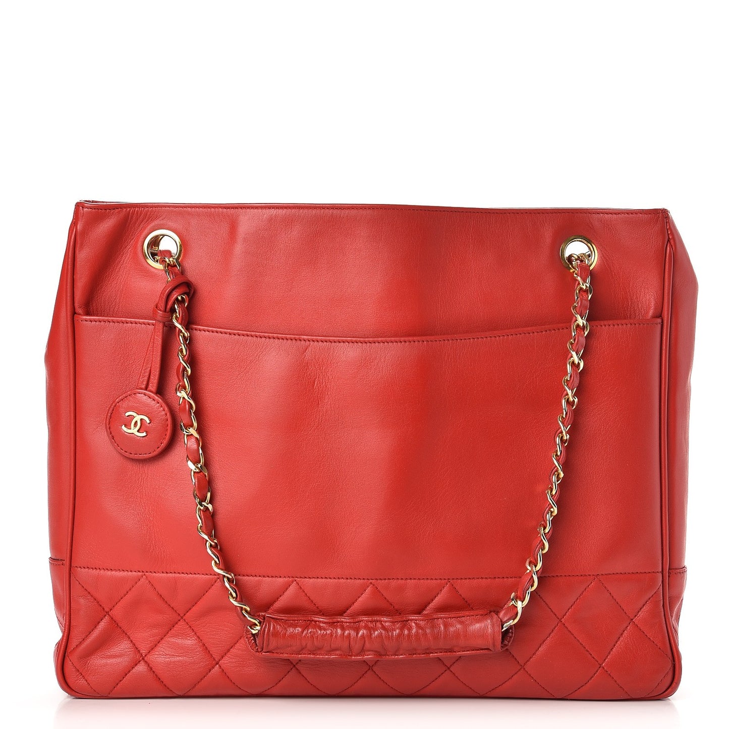 Lambskin Quilted Shoulder Bag Red