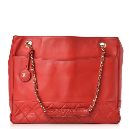 Chanel Lambskin Quilted Shoulder Bag Red 1 of 14