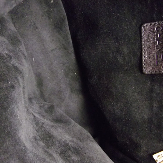 Velvet Quilted Shoulder Bag Black
