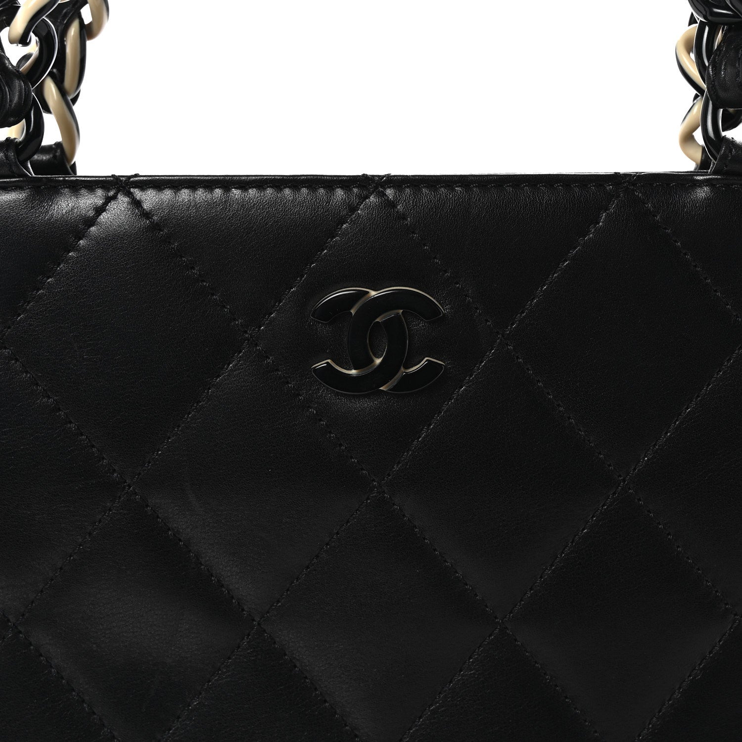Chanel Lambskin Bekko Chain Large Shoulder Bag Black 9 of 11