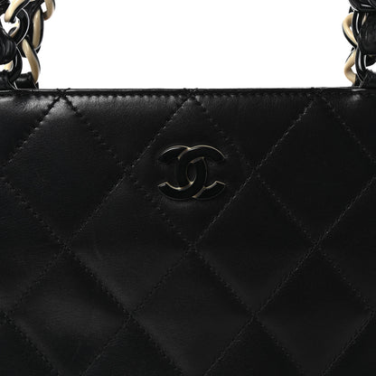 Chanel Lambskin Bekko Chain Large Shoulder Bag Black 9 of 11