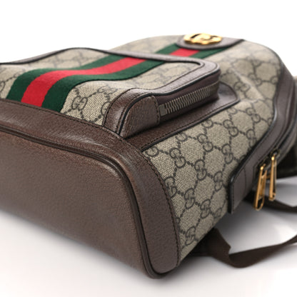 Gucci GG Supreme Monogram Calfskin Web Small Ophidia Day Backpack Beige Ebony New Acero 10 of 13