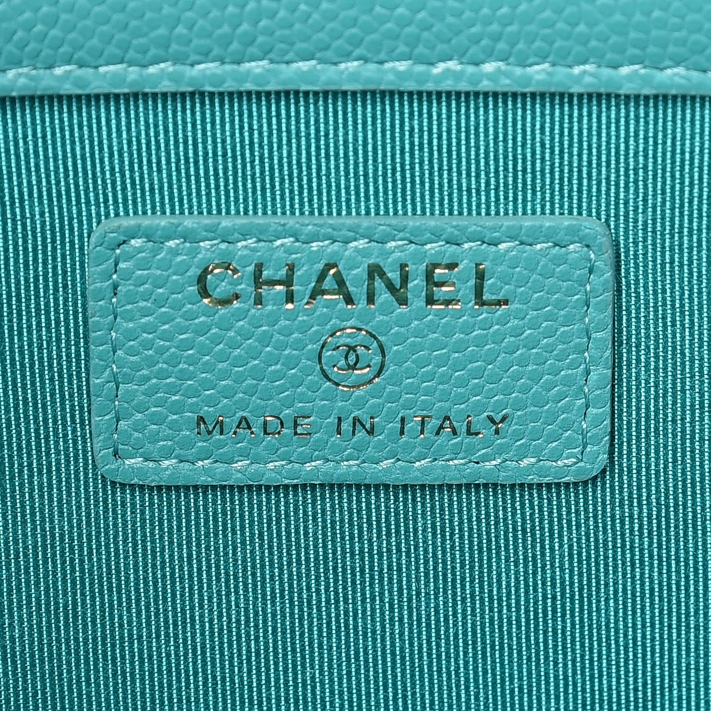 Caviar Quilted Large Cosmetic Case Turquoise