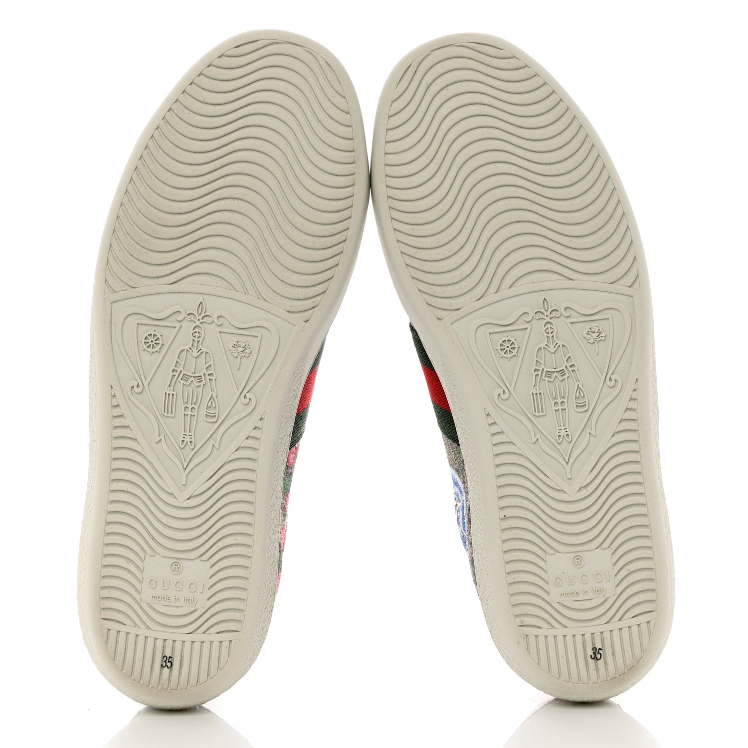 Gucci GG Supreme Monogram Flora Web Womens Ace Sneakers 35 Beige Multicolor Rosso 5 of 9