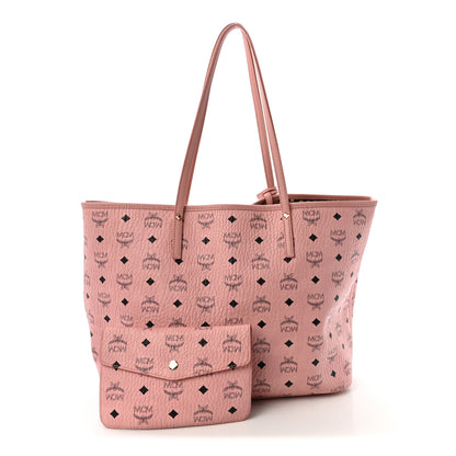MCM Visetos Medium Liz Reversible Shopper Tote Soft Pink 3 of 10