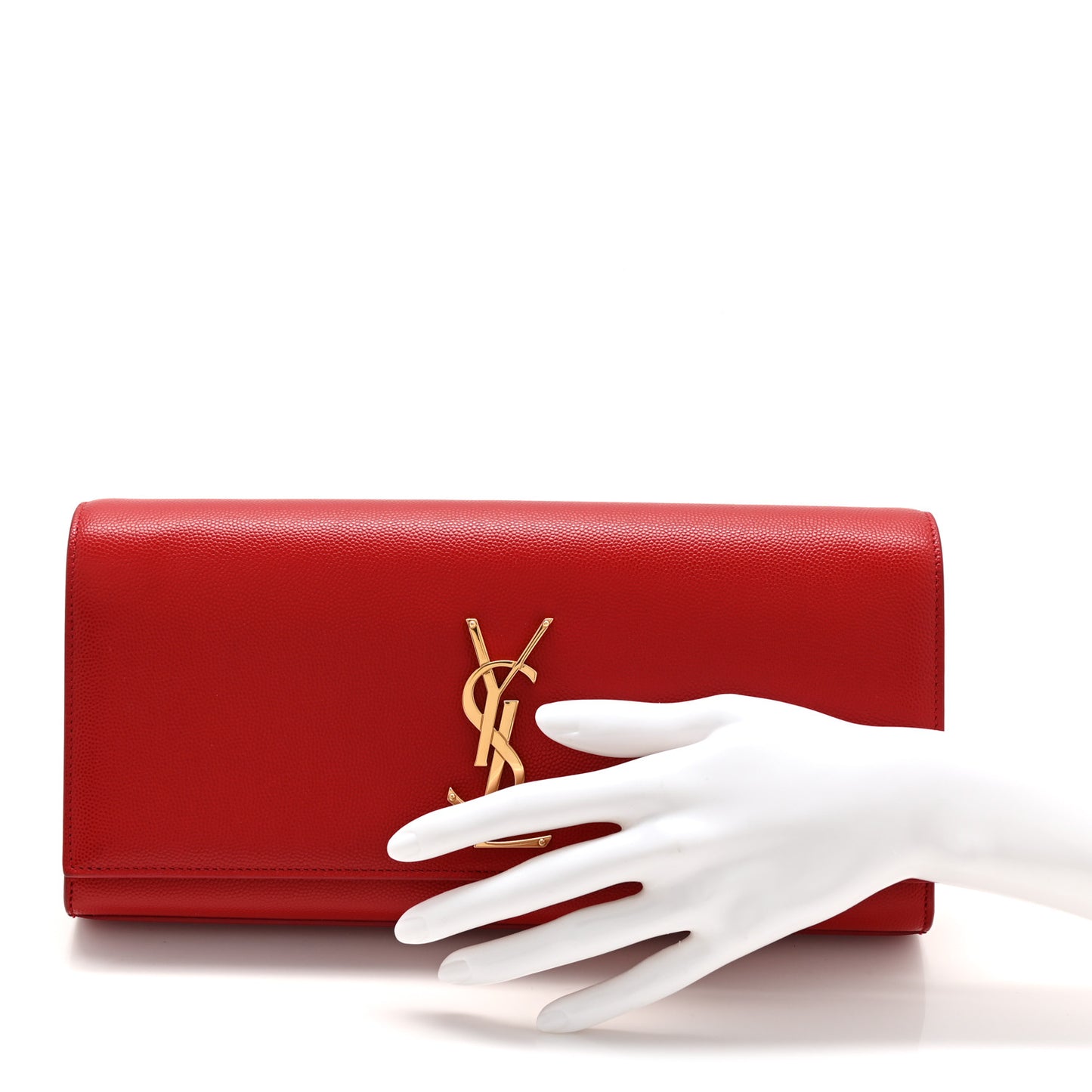 Grain De Poudre Classic Monogram Cassandre Clutch Rouge Orient