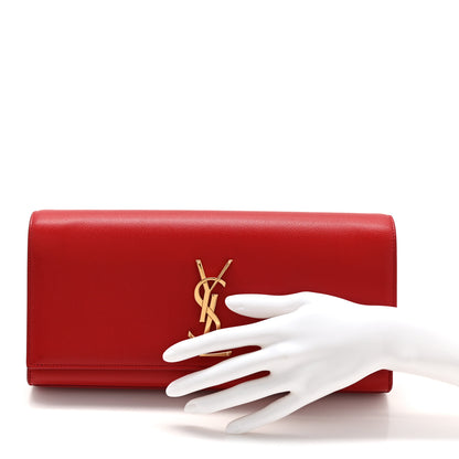 Saint Laurent Grain De Poudre Classic Monogram Cassandre Clutch Rouge Orient 2 of 7