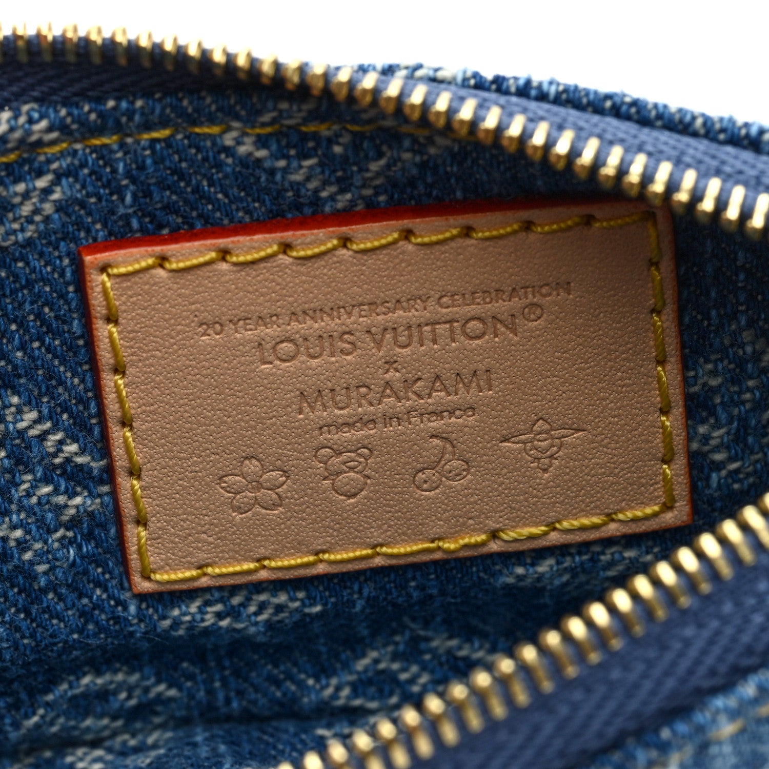 Louis Vuitton LV X TM Monogram Denim Cerises Key Pouch Blue 6 of 7