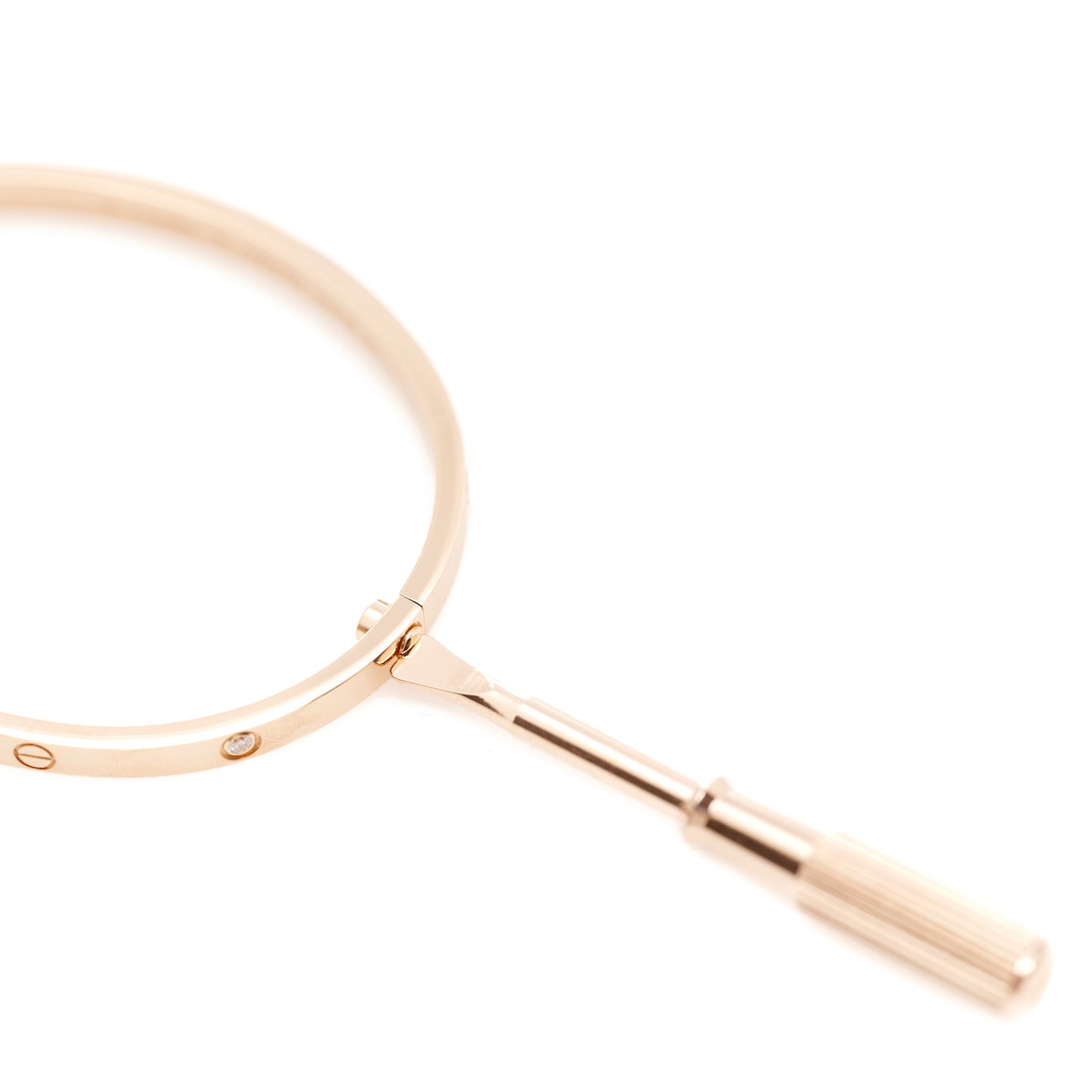 18K Pink Gold 6 Diamond Small LOVE Bracelet 16