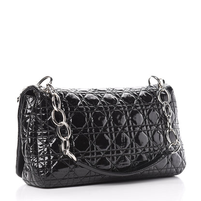 Christian Dior Patent Lambskin Cannage Rendezvous Flap Black 3 of 12