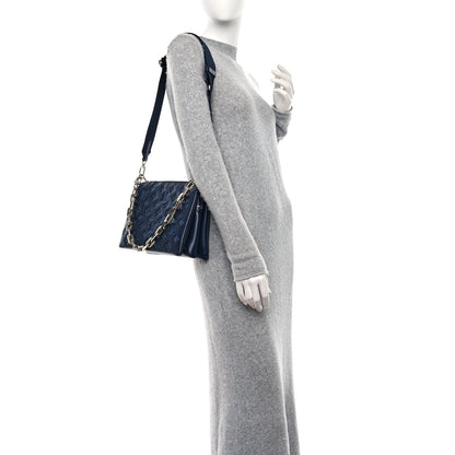 Louis Vuitton Lambskin Embossed Monogram Coussin PM Navy 2 of 14