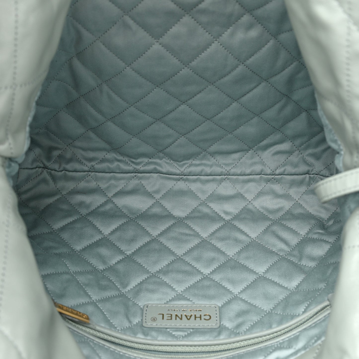 Shiny Calfskin Quilted Small Chanel 22 Grey