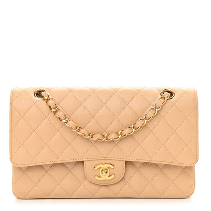 Chanel Caviar Quilted Medium Double Flap Beige 1 of 14