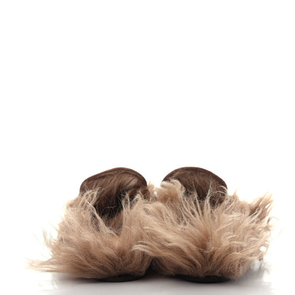 Gucci GG Monogram Fur Mens Princetown Slippers 11 Beige Ruggine Rust 7 of 10