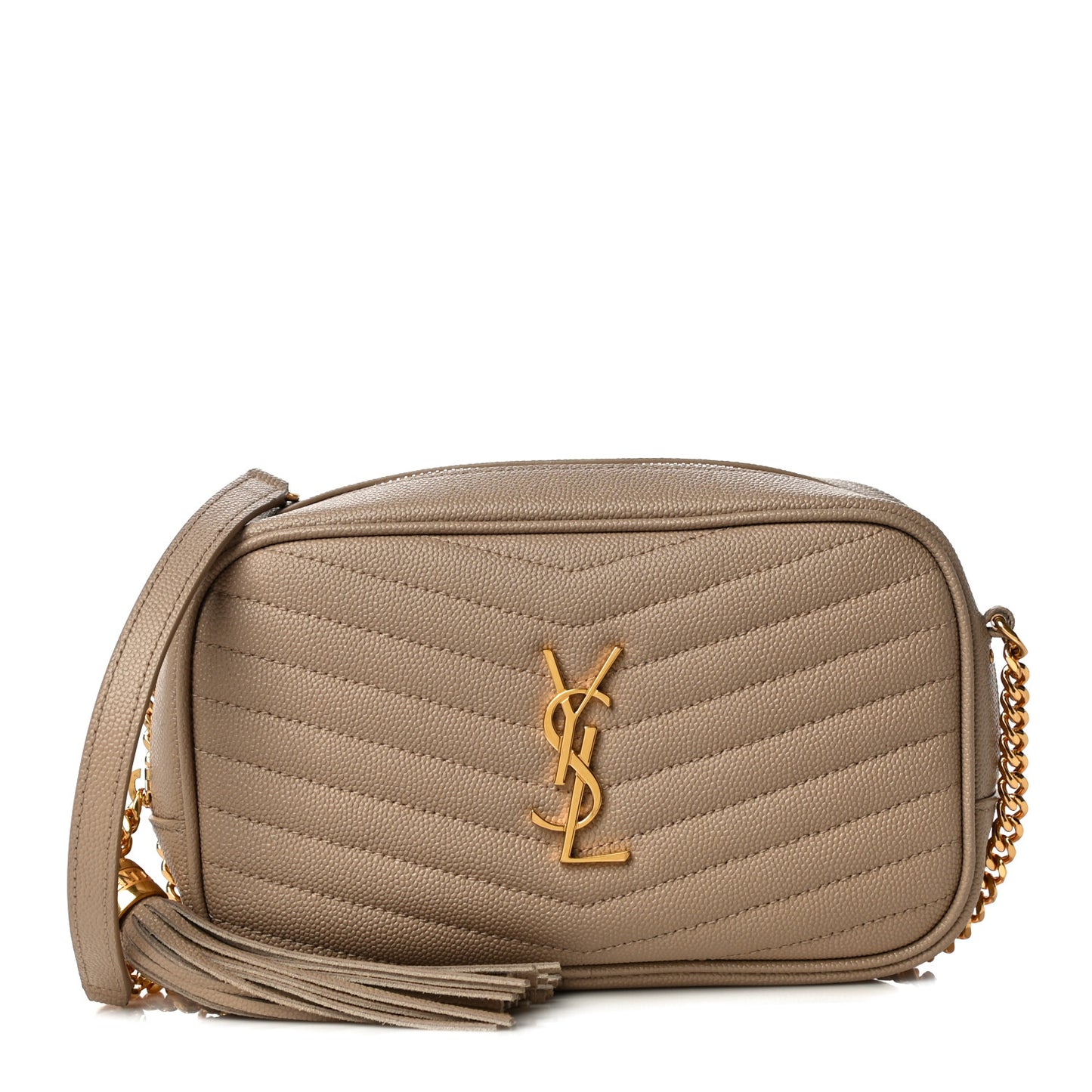 Grain De Poudre Matelasse Monogram Mini Lou Camera Bag Dark Beige