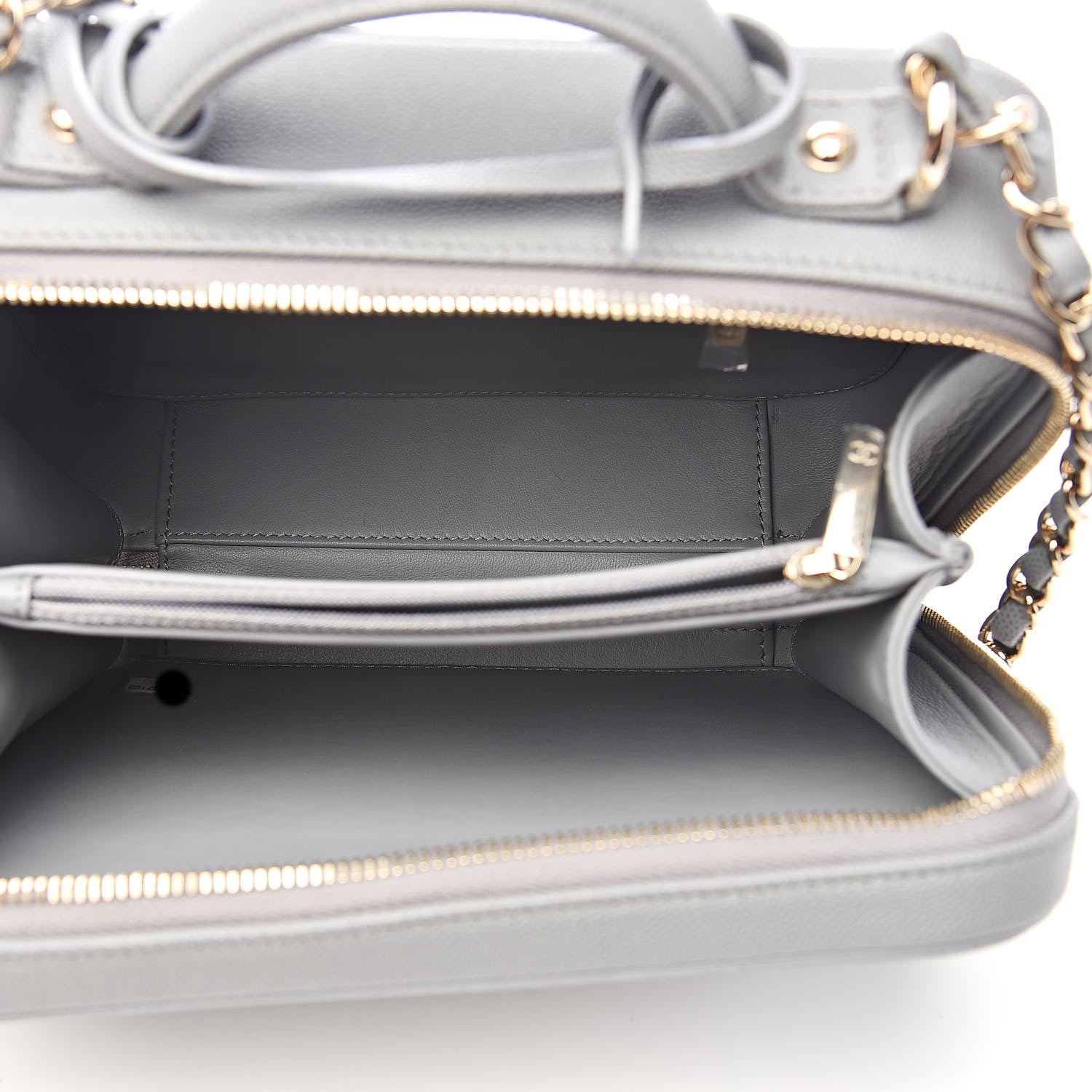 Chanel Caviar Quilted Medium CC Filigree Vanity Case Grey 5 of 11